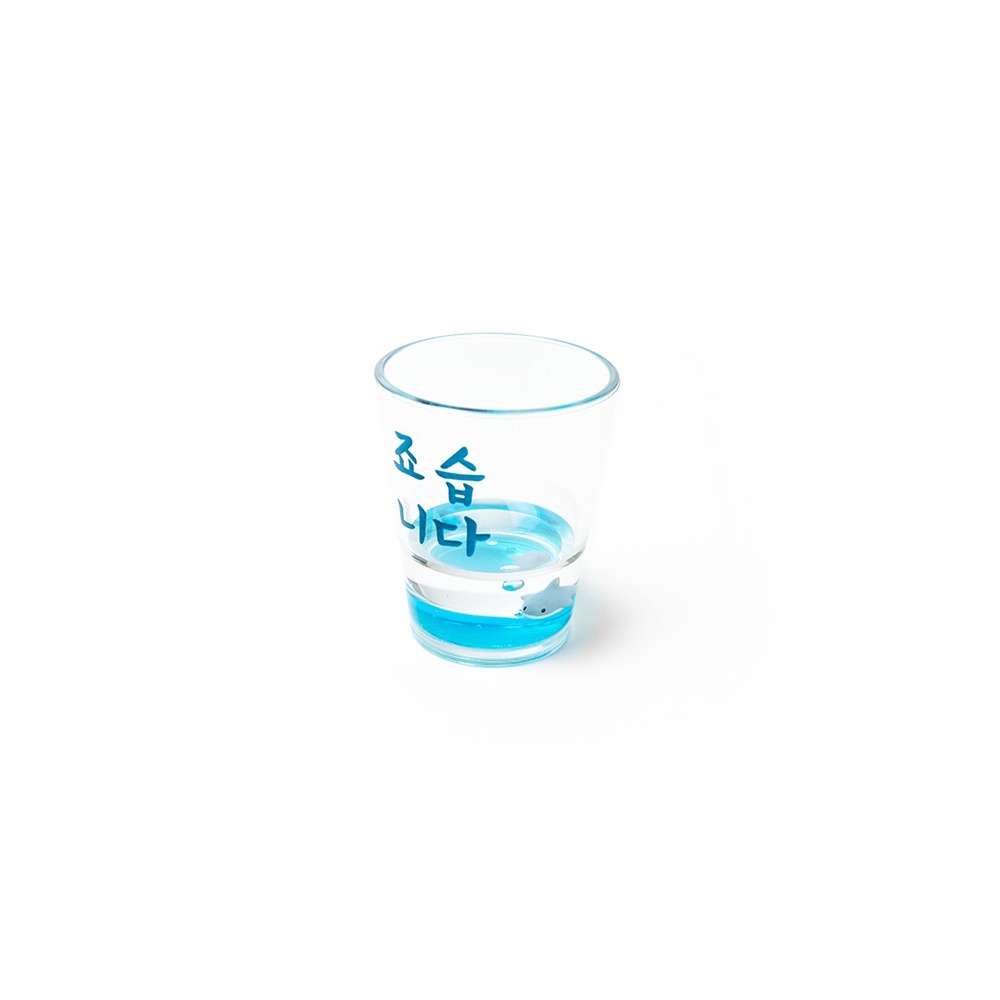 Ly Uống Rượu Soju ARTBOX Hàn Quốc Thủy Tinh Họa Tiết Cá Mập Bơi Dưới Đáy Cốc