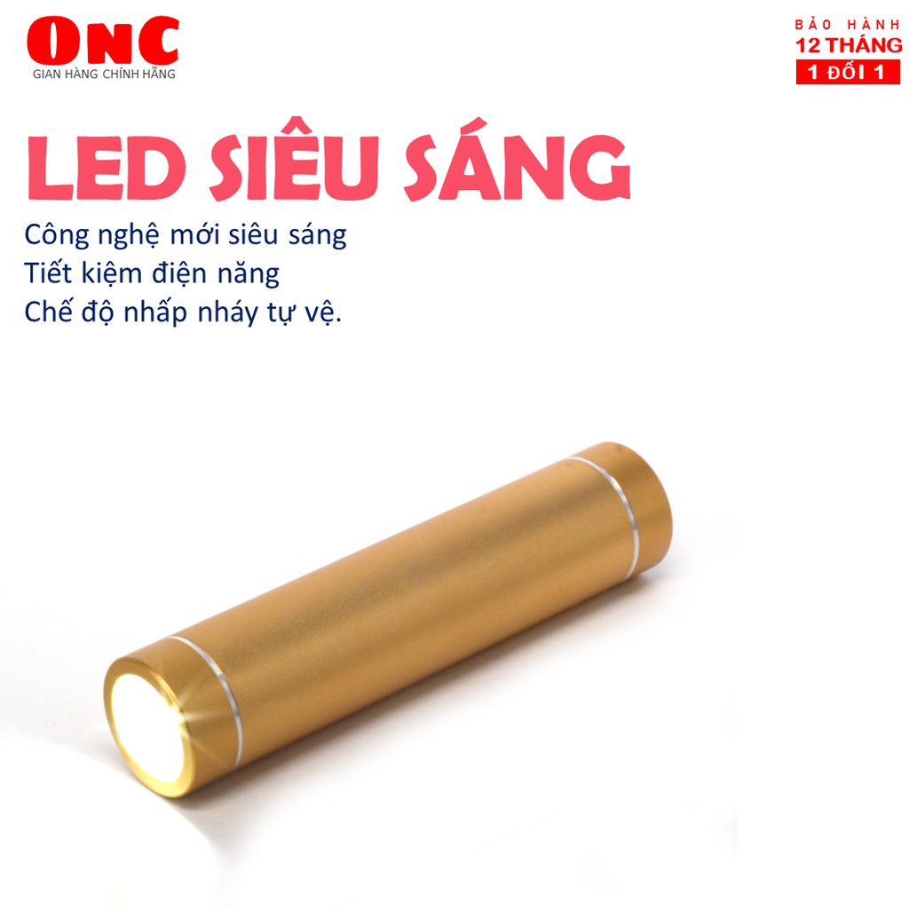 Đèn pin siêu sáng 3000mAh - BẢO HÀNH 12 THÁNG, OnC Flash Light nhỏ gọn | BigBuy360 - bigbuy360.vn