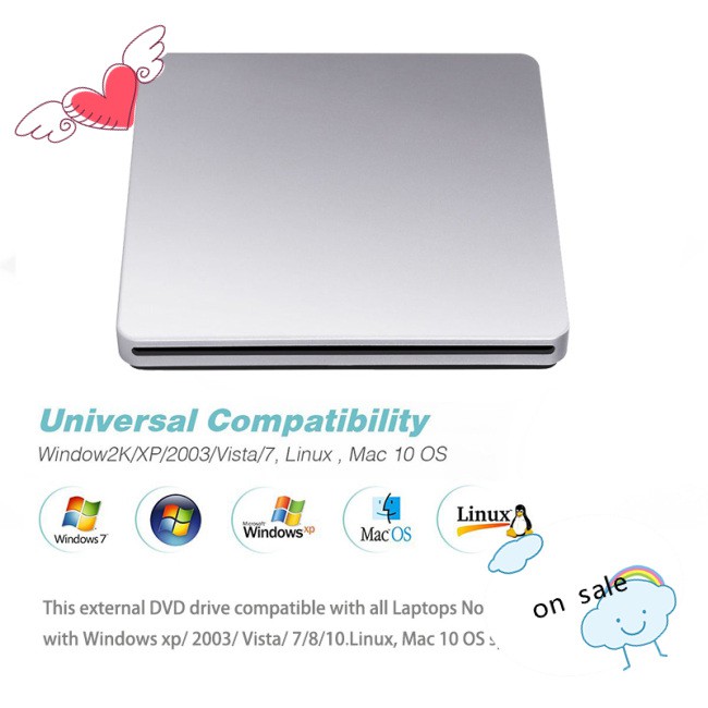 DVD Ổ Đĩa Cd Ngoài Usb Cho Apple Macbook Air Pro