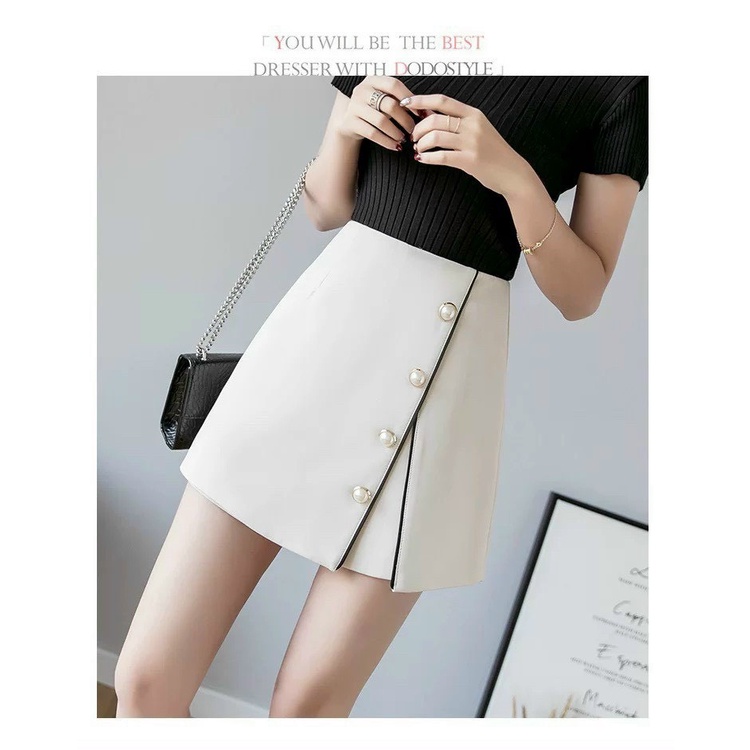 Chân Váy Ngắn Viên Nút Lót Quần Bên Trong | smide Clothing