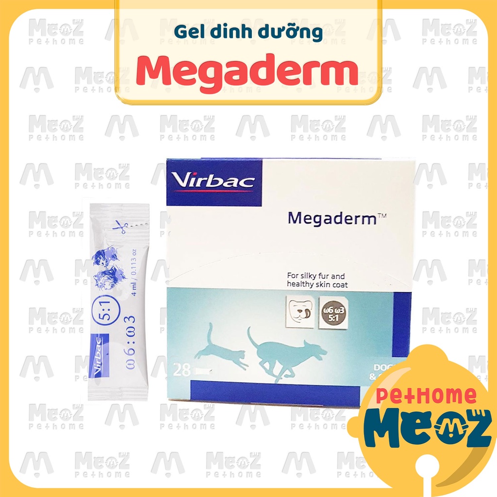 Gel Mượt lông chó mèo - Gel dinh dưỡng Megaderm dưỡng da giảm rụng lông thú cưng
