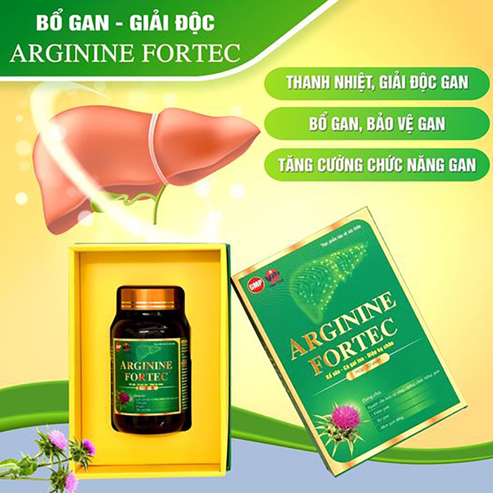 Viên Uống Thanh Nhiệt Mát Gan Arginine Fortec Vạn Tam Chính Hãng Giảm Viêm Gan Xơ Gan Men Gan Cao Hiệu Quả