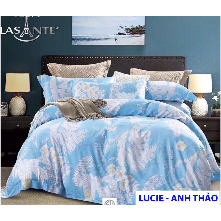 Mát lạnh 20 bộ chăn ga Tencel Modal 5 món ga chun chần bông Lasante Pháp