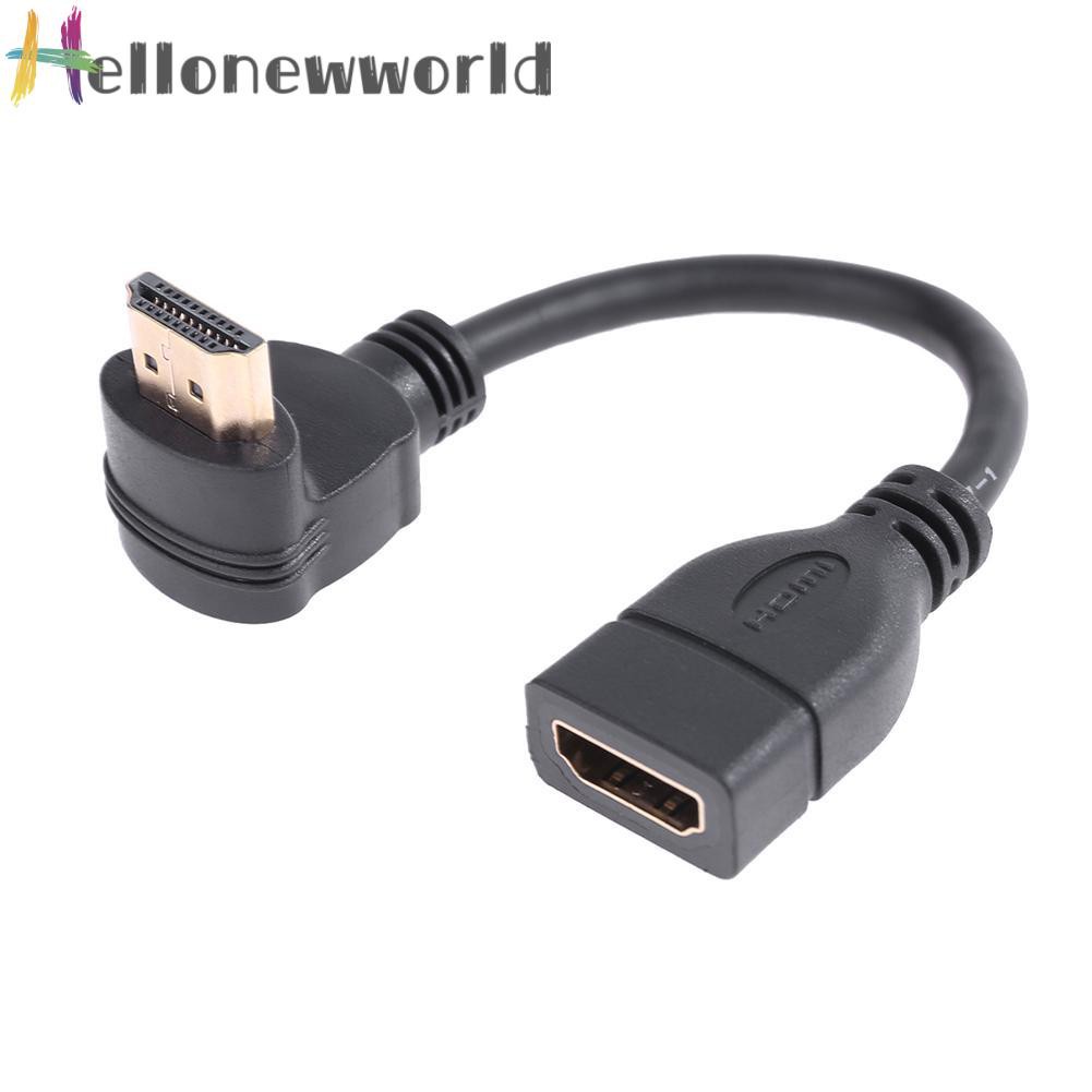 Hellonewworld 15cm 90 Degree Elbow HDMI-compatible Male Port to HDMI-compatible Female Port Extender Cable