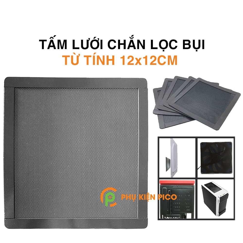 Tấm lưới chắn lọc bụi quạt máy tính lưới từ tính kích thước 12x12cm