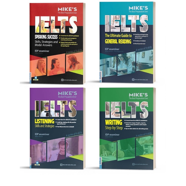 Sách Combo 4 Kỹ Năng Ielts Mike Luyện Thi Ielts Học Thuật