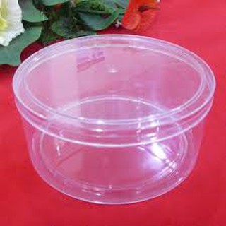 Hộp nhựa mica tròn (đựng 200 gram hạt điều) (Mã 127h)