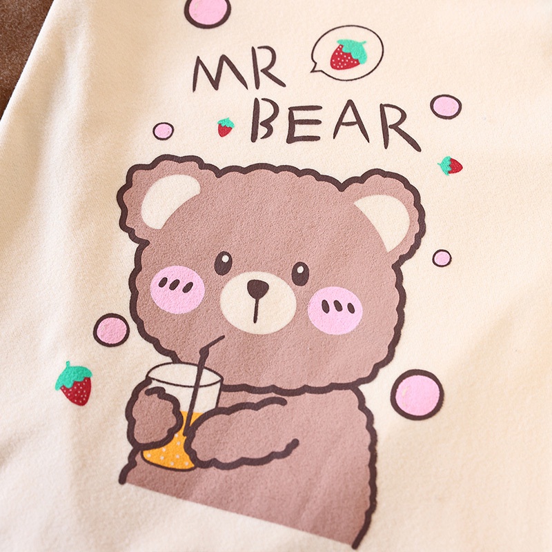Bộ Đồ Ngủ Pijama Vải Nhung Mềm Mại Thời Trang Mùa Thu Cho Bé 100-180 Tuổi