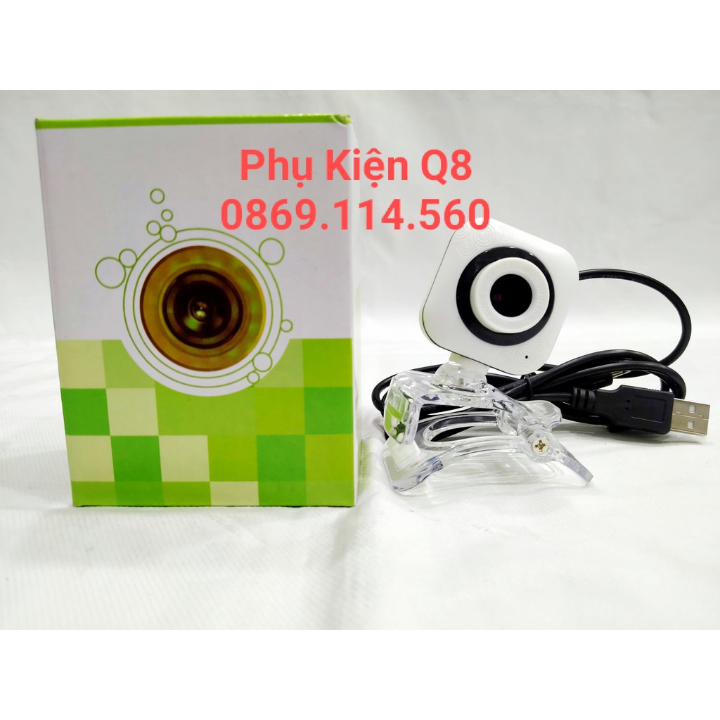 Webcam vuông chân kẹp ngắn tích hợp micro trên thân