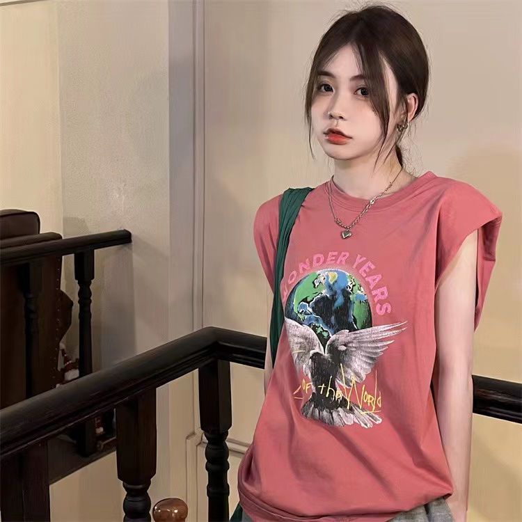 Áo Thun Thể Thao Nữ Cộc Tay Cổ Tròn Có Đệm Vai Phong Cách Mới