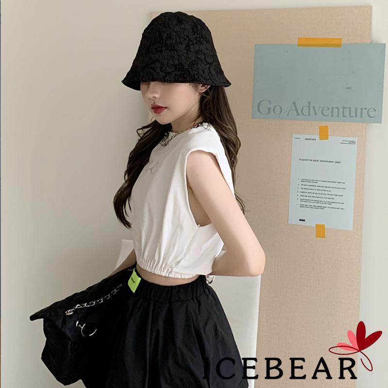 Áo Croptop Sát Nách Cổ Tròn Dáng Rộng In Chữ Đính Đá Thời Trang Cho Nữ