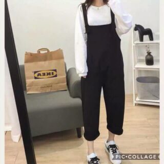 Quần yếm đen phong cách năng động trẻ trung