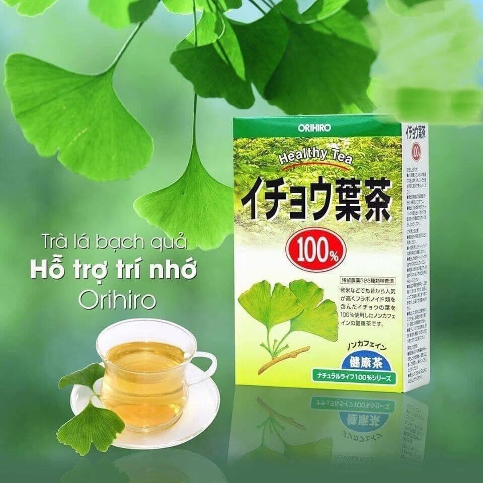 Trà Lá Bạch Quả Cải Thiện Trí Nhớ Orihiro Ginko Tea Nhật Bản 26 Gói