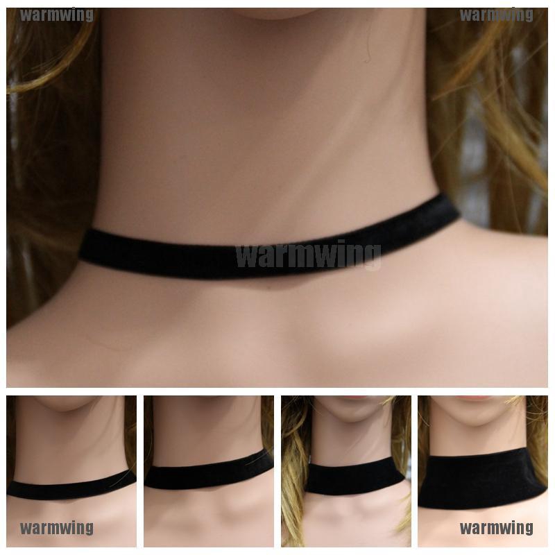 Vòng Cổ Choker Dây Nhung Đen Phong Cách Gothic Cổ Điển