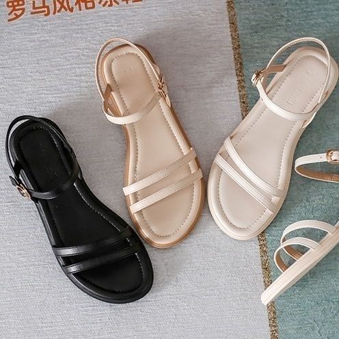 Xăng đan Đế Bằng Quai Mảnh Thiết Kế Đơn Giản Thời Trang Mùa Hè Cho Nữ Size 35-40 Có 3 Kiểu