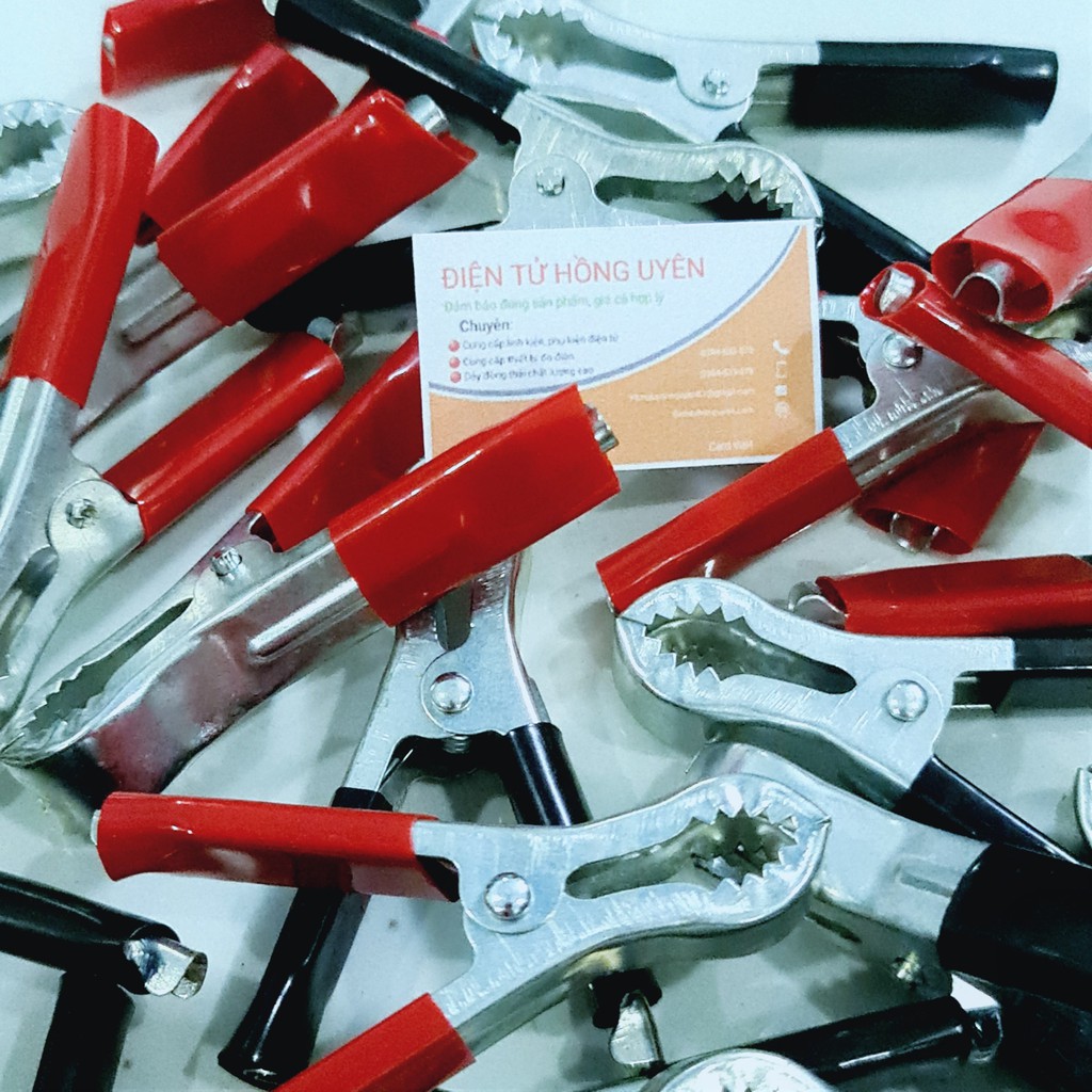 Combo 10 cái kẹp bình acquy 50A đỏ đen. Kẹp thép loại tốt dùng làm kẹp bình sạc ắc quy, dây câu bình cứu trợ đề xe...