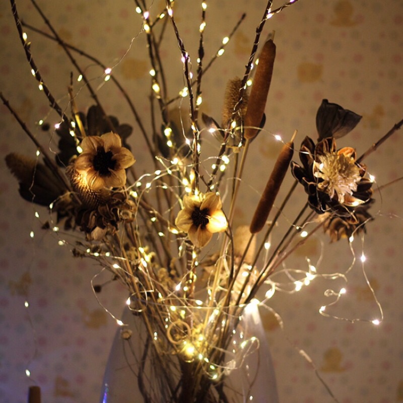 Dây đèn led trang trí fairylight có sẵn pin, 3 chế độ nháy