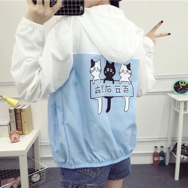 [FREESHIP] Áo khoác dù 3 con mèo