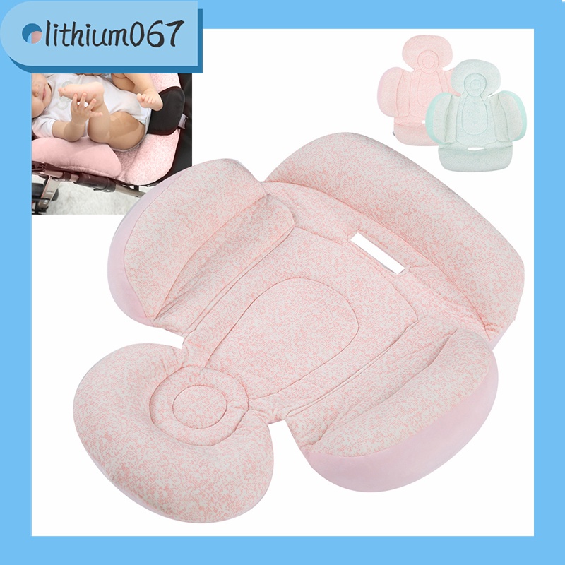 Lithium067 Đệm lót ghế ngồi xe đẩy thoải mái dành cho em bé Gối đỡ đầu cho bé hai mặt Đệm ghế ngồi ô tô cho trẻ sơ sinh