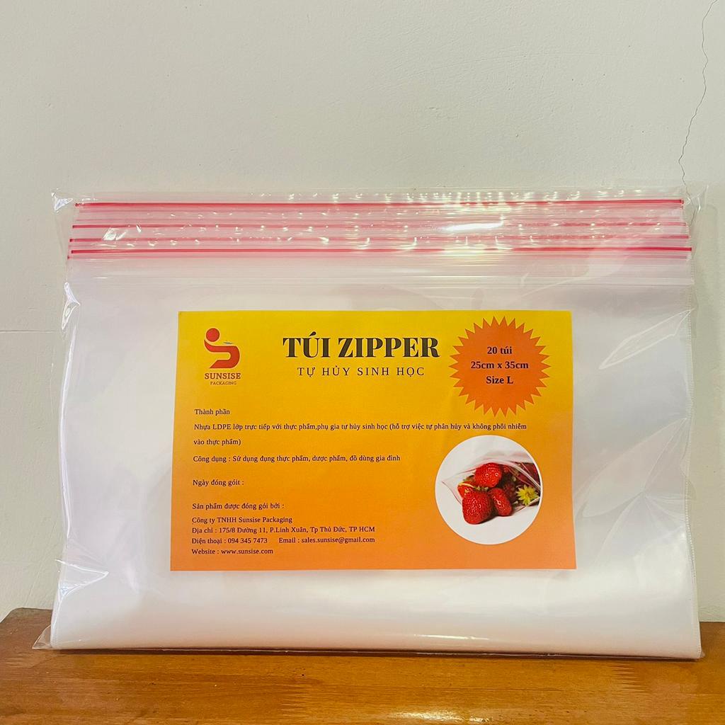 Túi Zipper Tự Hủy Sinh Học- 20 túi/Bịch