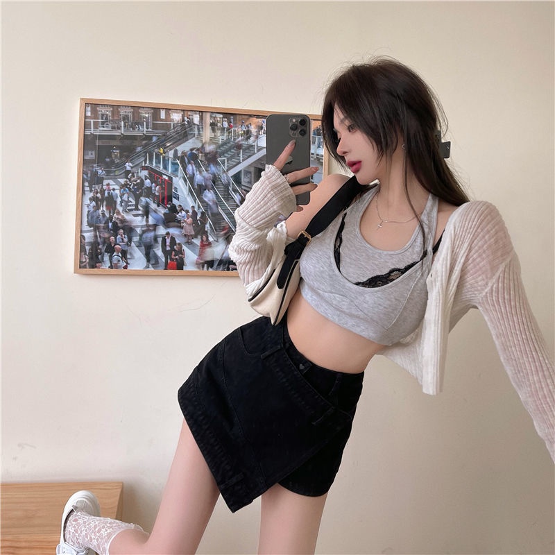 Chân Váy Denim Dáng Chữ A Lưng Cao Thiết Kế Lệch Tà Thời Trang Mùa Xuân Mẫu Mới 2022 Cho Nữ