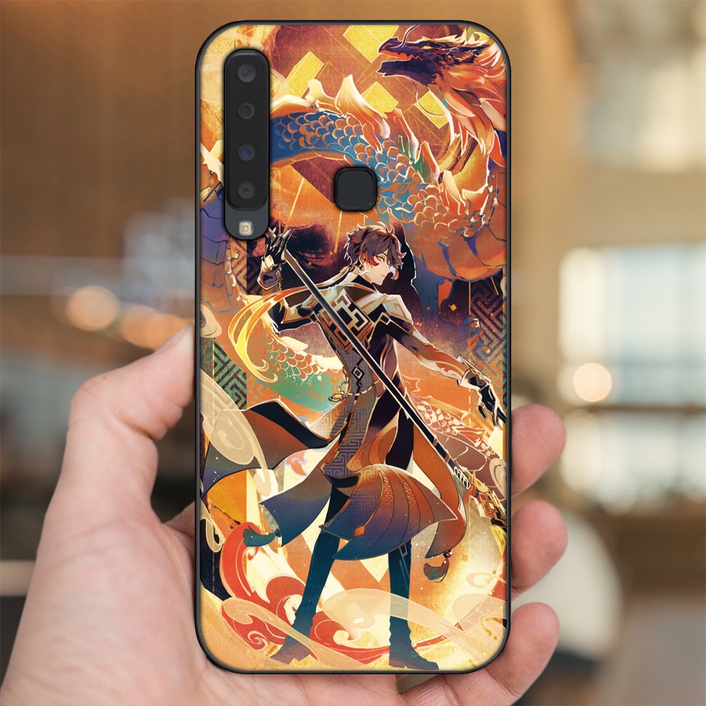 Ốp lưng Samsung A9 2018 viền đen in hình Zhongli Genshin Impact