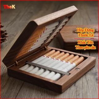 Hộp gỗ (ngắn) K01,quà tặng đựng thuốc cho nam điếu tiêu chuẩn - Đồ gia công cao cấp THEK