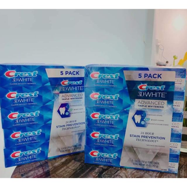 Kem đánh răng Crest 3D white 158g