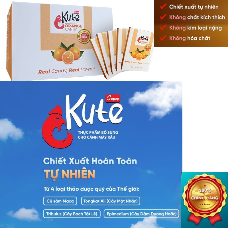 Kẹo ngậm Kute Super - Hỗ trợ tăng cường sinh lực phái mạnh, chiết xuất tự nhiên, hiệu quả ngay lần dùng 01 viên