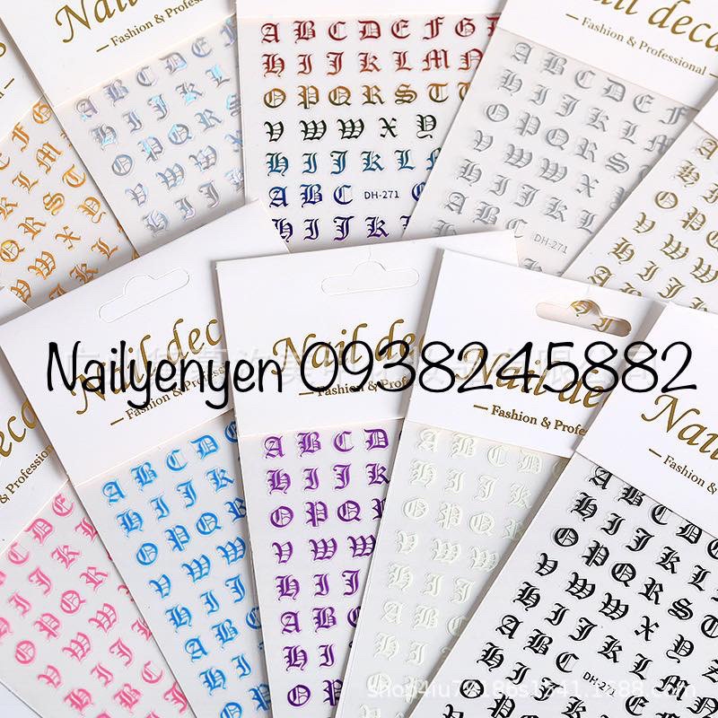 Sticker chữ trang trí móng