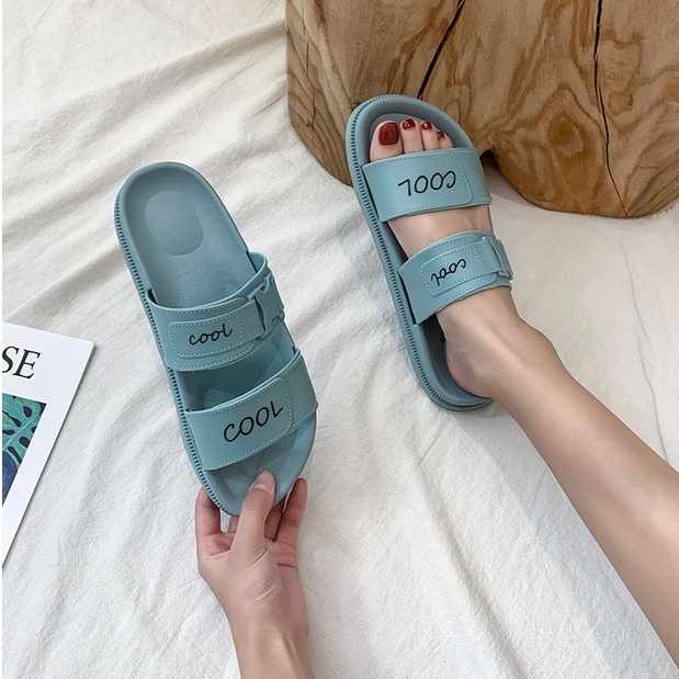 IELGY Dép quai ngang đế dày phong cách thể thao cho nữ