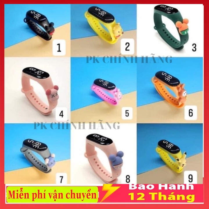 Đồng hồ LED điện tử trẻ em hoạt hình không thấm nước dây silicon dễ đeo và thoải mái