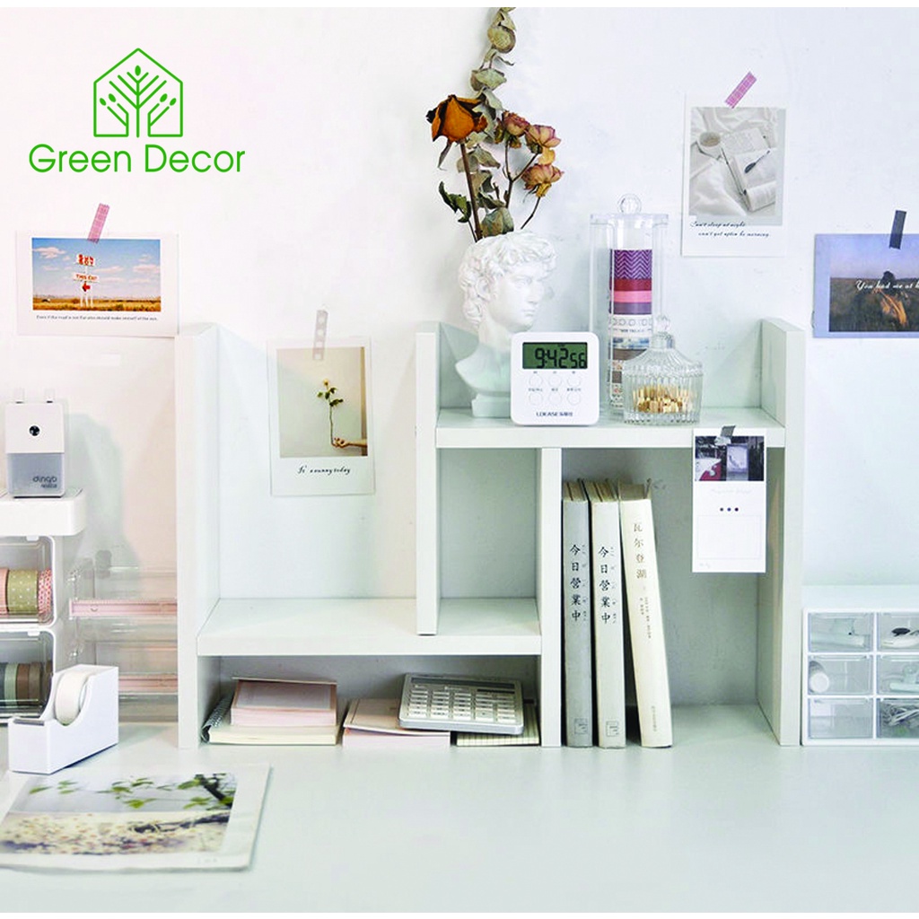 Kệ sách mini để bàn chất liệu gỗ nhựa - Green Decor