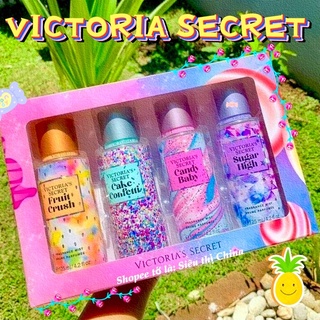 Bộ Xịt Thơm BODY MIST VICTORIA SECRET 4 Chai Lưu Hương Lâu Xịt Thơm Vic Kèm Túi Sang Chảnh