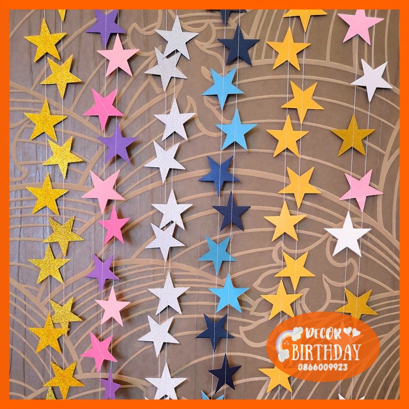Dây Sao Trang Trí Sinh Nhật ⭐⭐⭐HOT SALE⭐⭐⭐ Trang Trí Phòng Cưới, Tiệc Thôi Nôi, Đầy Tháng Siêu Đẹp