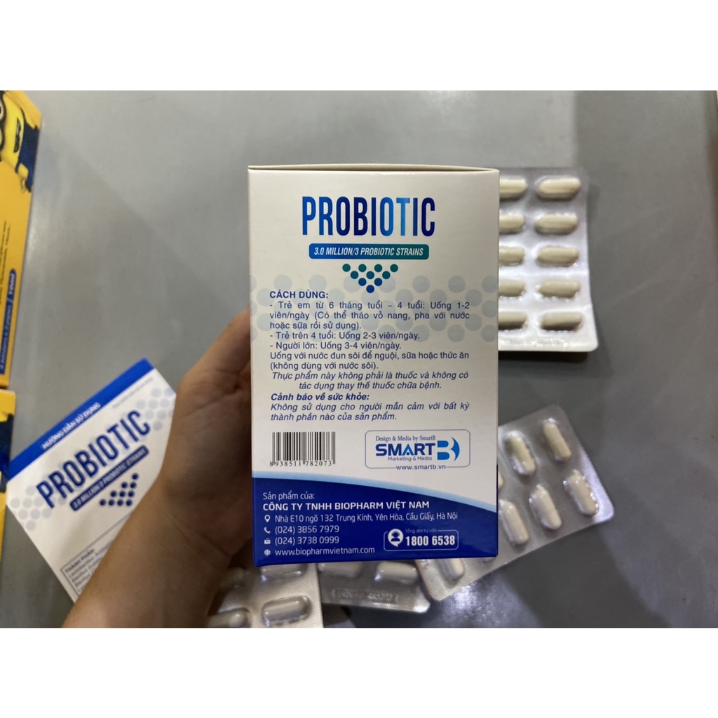 PROBIOTIC hỗ trợ tăng cường tiêu hóa và tăng hấp thu hộp 100 VIÊN
