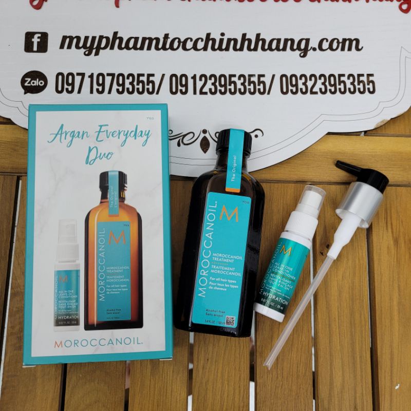 Set dầu dưỡng tóc Moroccanoil 100ml + xịt dưỡng all in one milk 20ml