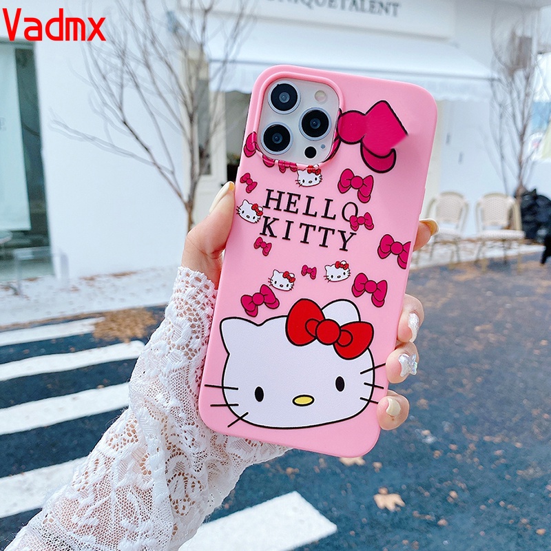 Ốp điện thoại mềm hình Hello Kitty thích hợp cho Iphone 13ProMaxMini 12 11ProMax X Xr Xs Max 8 7 6 6sPlus Se2020