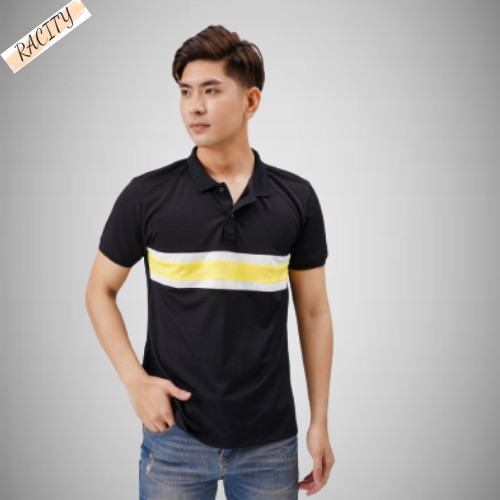 Áo Phông Nam có cổ bẻ đẹp tay ngắn thun cotton kẻ ngang RACITY AT128 | BigBuy360 - bigbuy360.vn