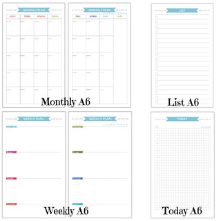 GIẤY REFILL PLANNER KẾ HOẠCH TÔNG XANH (SIZE A5, A6)
