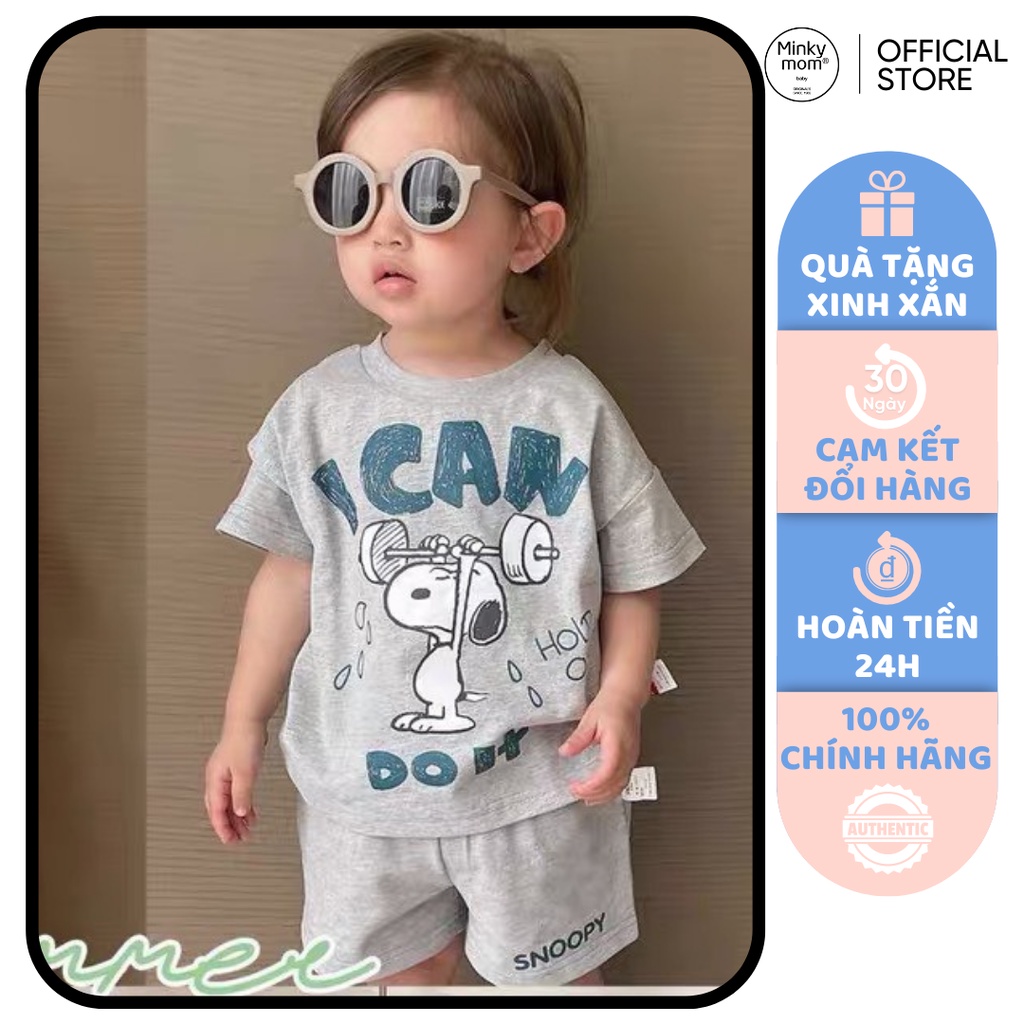 [SALE] Bộ Cộc Tay Cho Bé Trai, Bé Gái Minky Mom Vải Thun Lạnh Hoạ Tiết Snoopy, Đồ Bộ Cho Bé Mặc Nhà MKM2247