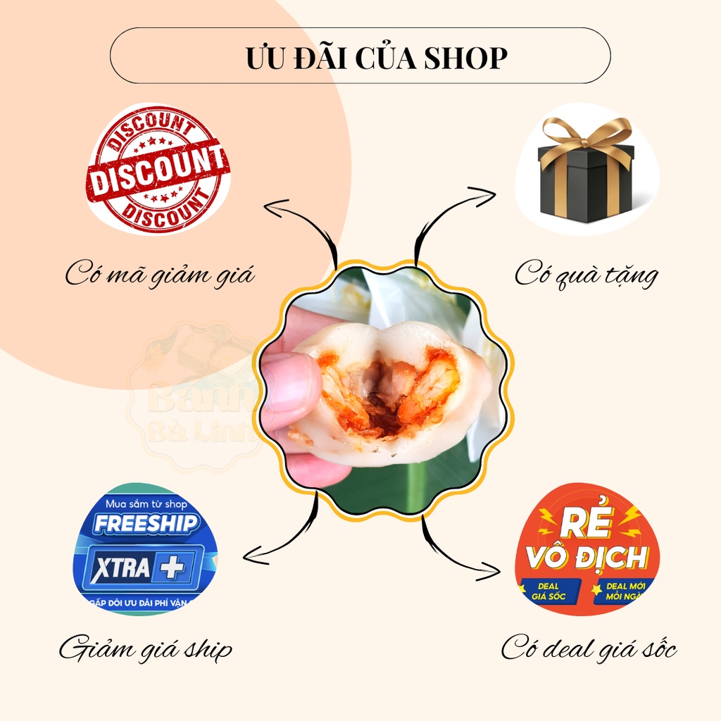 Bánh Ít Tôm Thịt Đặc Sản Đà Nẵng, 20 Cái, Hương Vị 100 Năm - Bánh Bà Linh