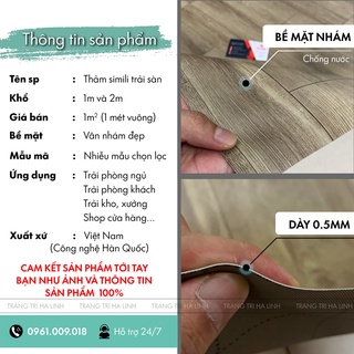 Thảm trải lót sàn simili vân gỗ , tấm simili dán sàn giả gỗ nền nhựa pvc nhám chống trượt dày 0.5mm nhiều mẫu giá rẻ