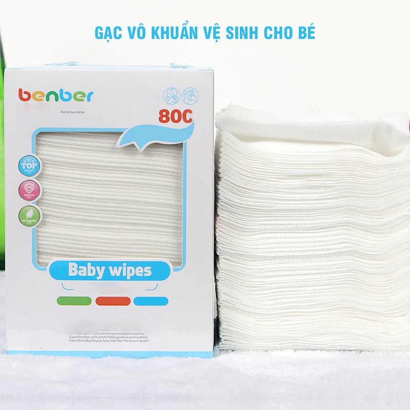 Combo 80 Chiếc Gạc Khăn Lau Kháng Khuẩn Vệ Sinh Cho Em Bé