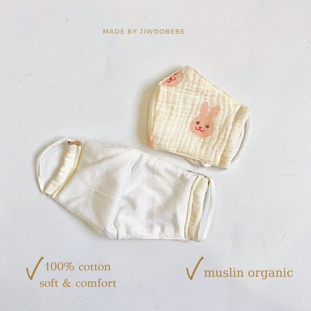 [Organic] Khẩu Trang Vải 2 Lớp Cho Bé - Khẩu Trang Xô Muslin x 100% Cotton An Toàn Cho Da Bé