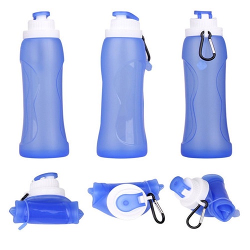 Bình nước thể thao WALFOS silicone gấp gọn lại được thiết kế sáng tạo 500ml