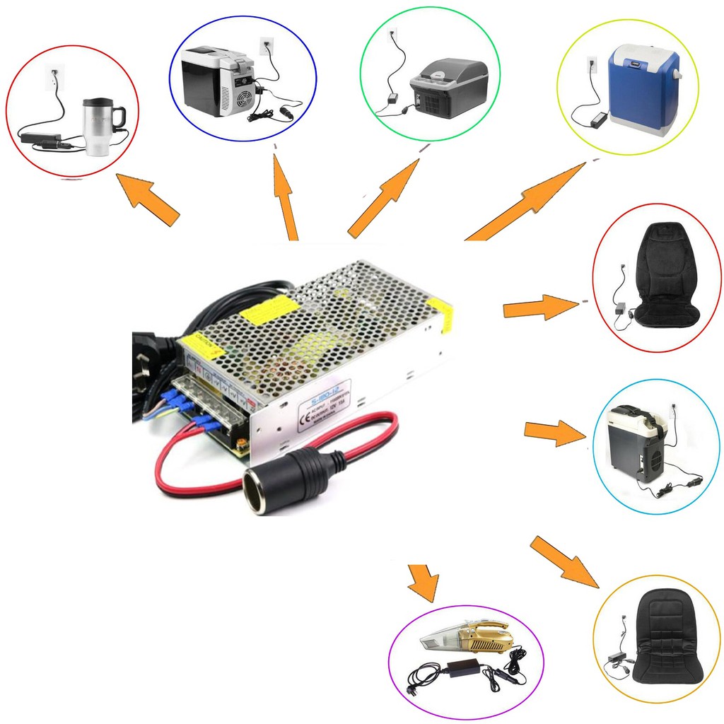 {180W} Bộ biến điện, bộ chuyển đổi nguồn 12V thành 220V