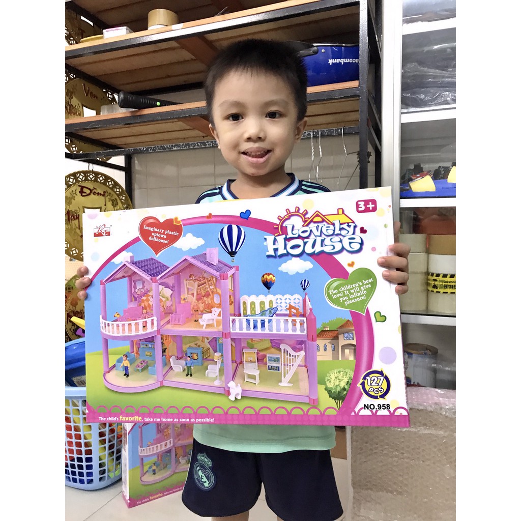 NHÀ BÚP BÊ - VILLA NHIỀU  TẦNG CÓ ĐÈN LED - BỘ LẮP RÁP CỰC ĐẸP CHO BÉ GÁI  [Nhiều mẫu]