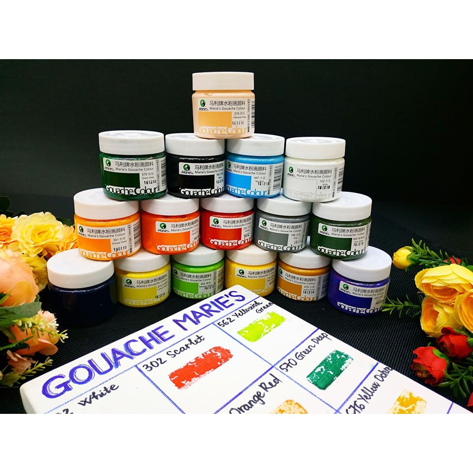 [Lộc'art Store]Màu Gouache/ bột Marie's hủ lẻ