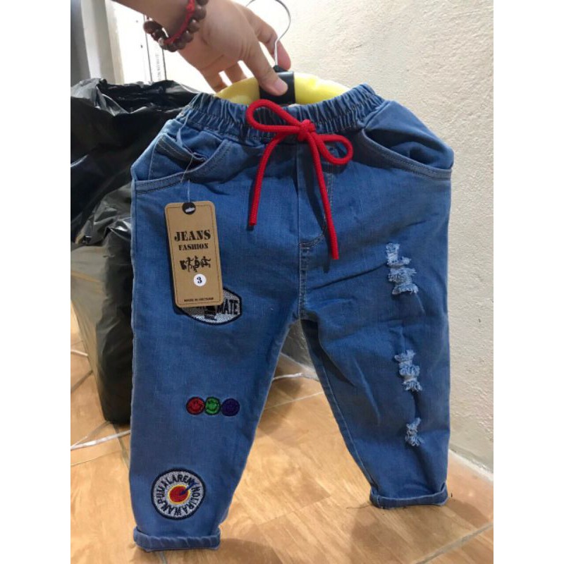 Quần jeans dây rút cho bé 10-22kg